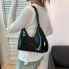 Women Burgundy Shoulder Bag Luxury Design Wine Red Half Moon Handbag Fashion Pu Leather handbag Small Crescent Underarm Bags New
