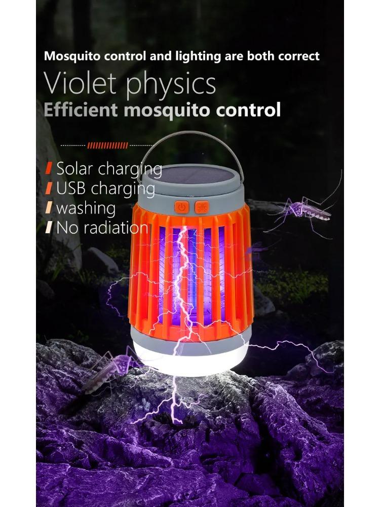 Electric Mosquito Killer Lamp UV Light Bug Zapper Trap Solar Charging Rechargeable Summer Fly Swatter Insect Killer Light
