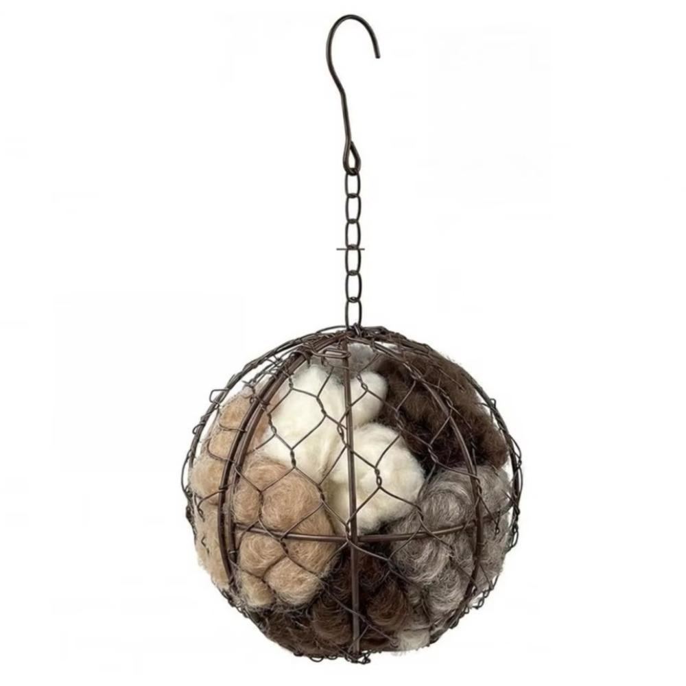 Metal Frame Birds Nests Material Holder Hanging Hummingbird Houses Birds Lovers Ball Shape