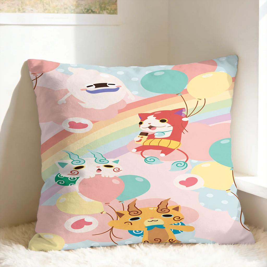 Pillow Cover Anime Yokai Cute Watch Maple Vintage Pillow Case For Sofa Home Decoration Pillowcases