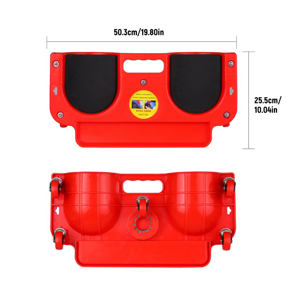 Flooring Knee Silicone Pads with 5 Wheels Rolling Knee Creeper Rolling Knee Pads with Tool Tray and Holder