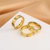 Stainless Steel Double/Single Row Diamond Minimalist Couple Rings - Cartier Style