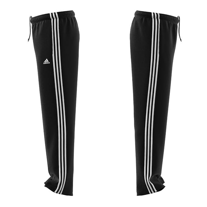 Adidas CI160 Prime Green Essentials Open Hem Track Size Men's Warm-Up 3-Stripes Pants, Black/White (H46110), J/M