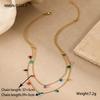Hot-selling Color Zircon Series Stainless Steel Necklace  Fashionable French Exquisite Temperament Collarbone Chain 