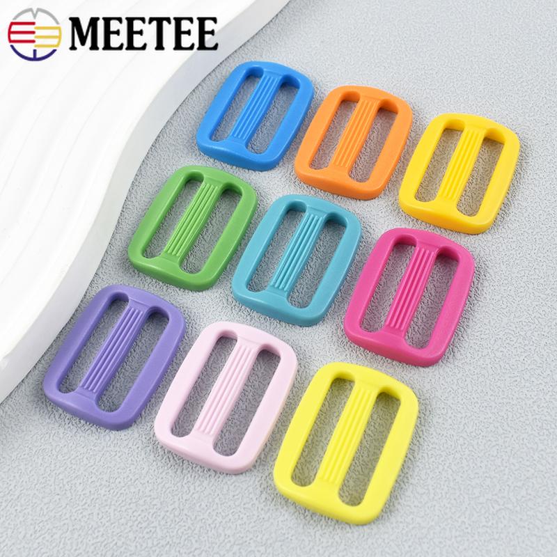 20/50 ks Meetee 15-25mm plastové kroužkové přezky na batoh s trojitým posuvníkem, nastavitelná přezka pro popruhy, opasky, šicí příslušenství