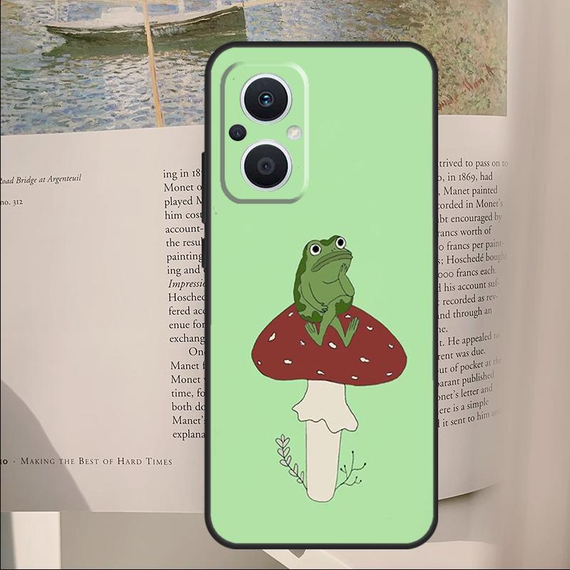 Mint Green The Frog Mushroom Cover For OPPO Reno 10 12 13 14 Pro 11 F 12F 13F 14F 7 8 Lite OPPO Find X9 X6 X5 X8 Pro Case