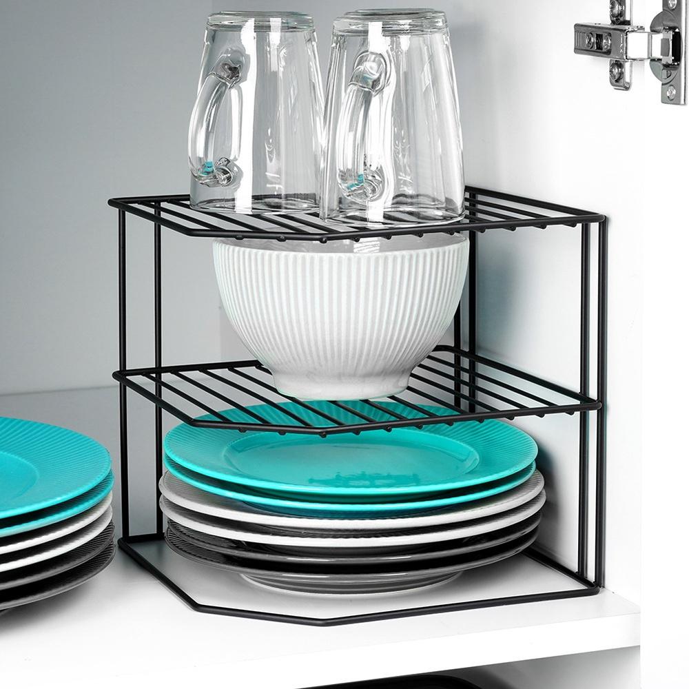 Metal Kitchen Shelf for Countertop, Corner Cabinet, Organizer Stand