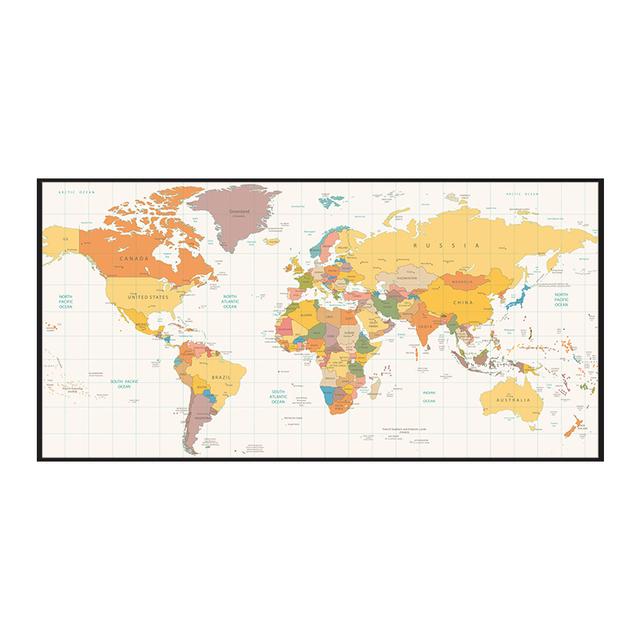 Moderne noir or carte du monde photo toile peinture Art salon affiche et impressions mur Art chambre bureau bibliothèque décor à la maison sans cadre