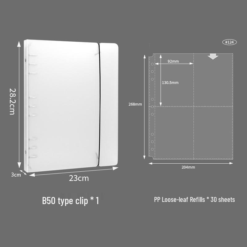Large B5 Card Collection Album with Thick Transparent Pages, Storage Binder for Tickets and Star Memorabilia, Four-Grid or Nine-Grid Layout