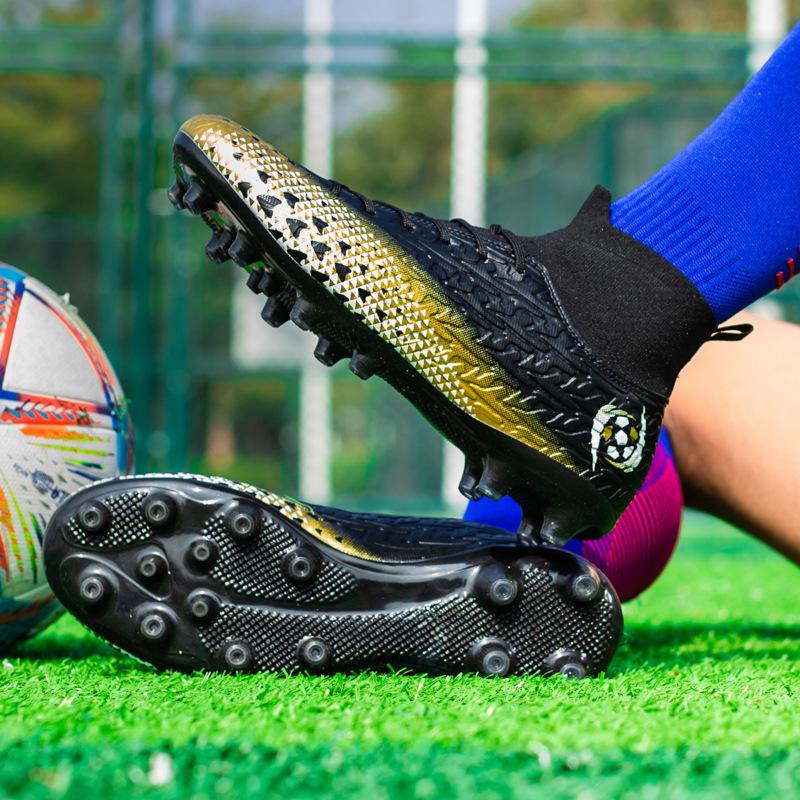 

High-top football shoes men s and women s ag long nails raw children s football shoes primary and secondary school wear-resistant large-size training 45