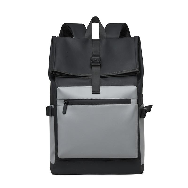Men's Large-capacity Rolled-up Backpack, Outdoor Casual Travel Bag, Shoulder Bag