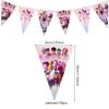 Blue KPOP Demon Hunter Girl Group Party Decor: Plates, Cups & Flags