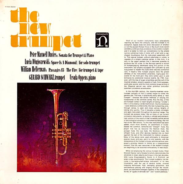 

LP Record PETER MAXWELL DAVIES / LUCIA DLUGOS - The New Trumpet H71275 Nonesuch 1972 US Classical Used