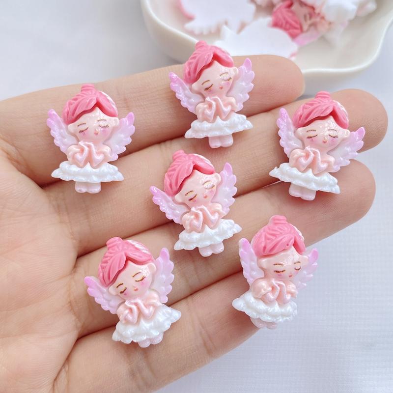 10/20Stuks Hars Kawaii Cartoon Engel Meisje Flatback Steen Interieur Prinses Fee Beeldje Plakboek Diy Accessoires Ambachten