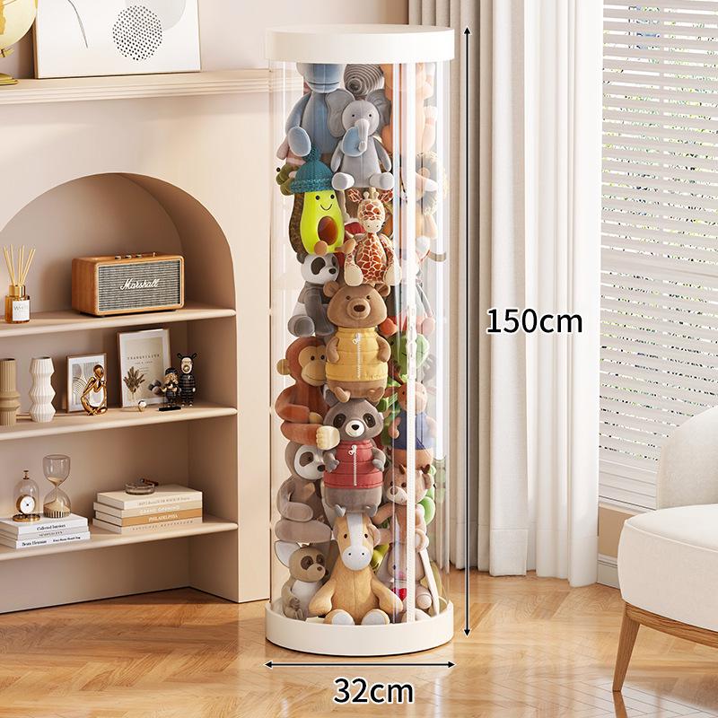 Large Capacity Transparent Toy Storage Bucket for Dolls and Plush Toys