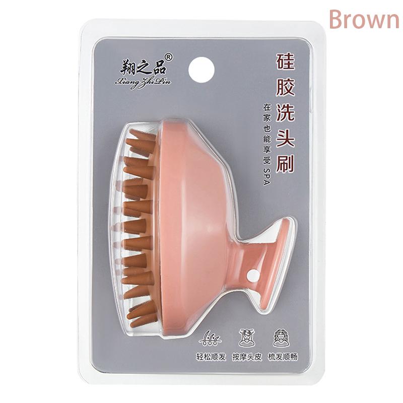 

Массажер для кожи головы, щетка для шампуня, влажная и сухая ручная скруббер для ухода за кожей головы, скруббер для мытья волос, силиконовый скребок для мытья волос коричневый