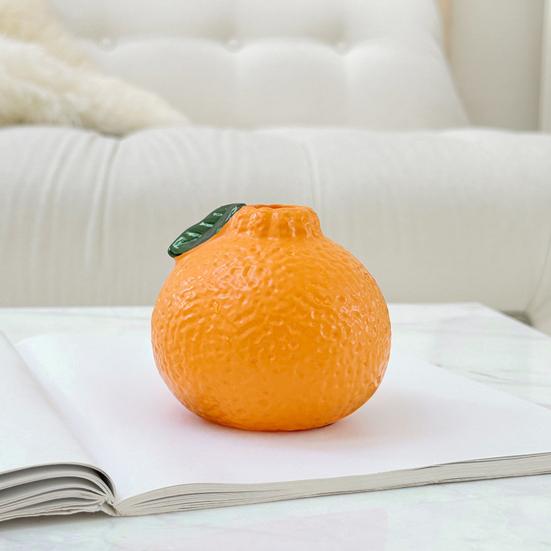 Vaso a Forma di Arancia Piccolo Design Vaso Idroponico Arancia Frutta Decorativa per Casa Ufficio