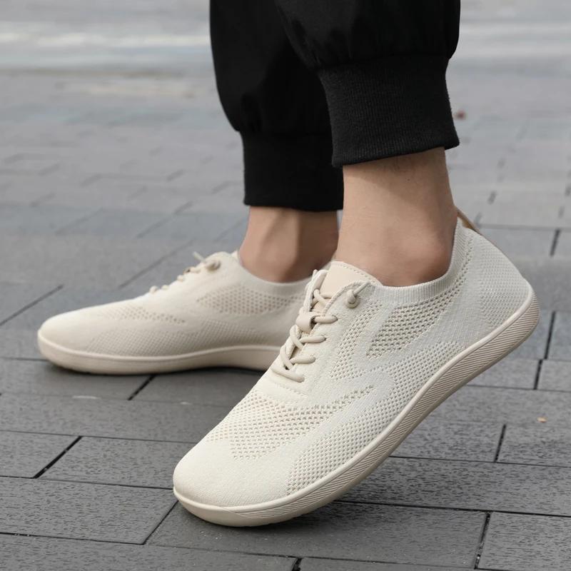 Puamss Unisex Wide Barefoot Shoes For Men Outdoor Trail Running Minimalist Walking Shoes For Women Lightweight And Breathable