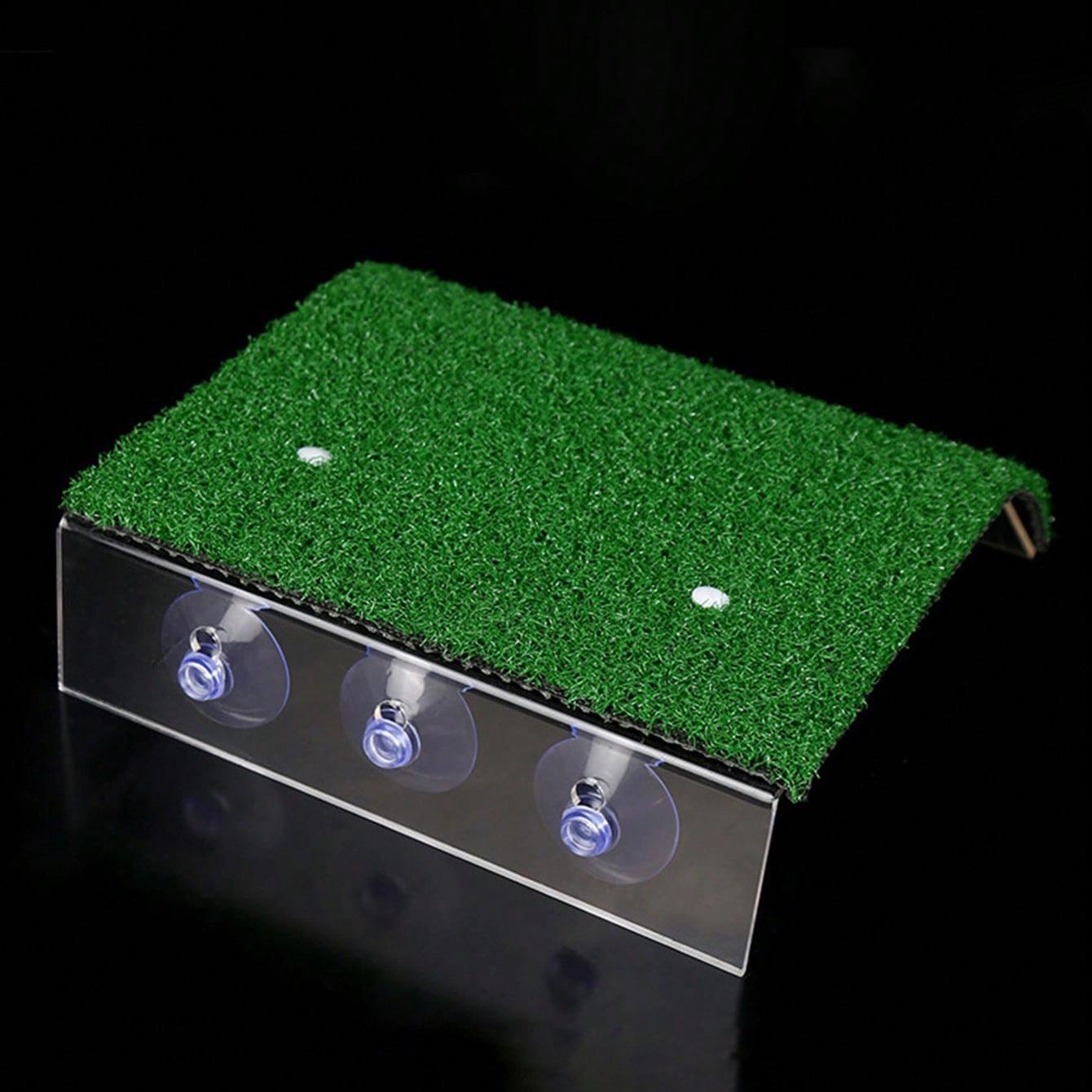 

1 шт. - Платформа для купания черепах - Рампа из искусственной травы для комфортного принятия солнечных ванн, Терраса для отдыха земноводных питомцев зелёный