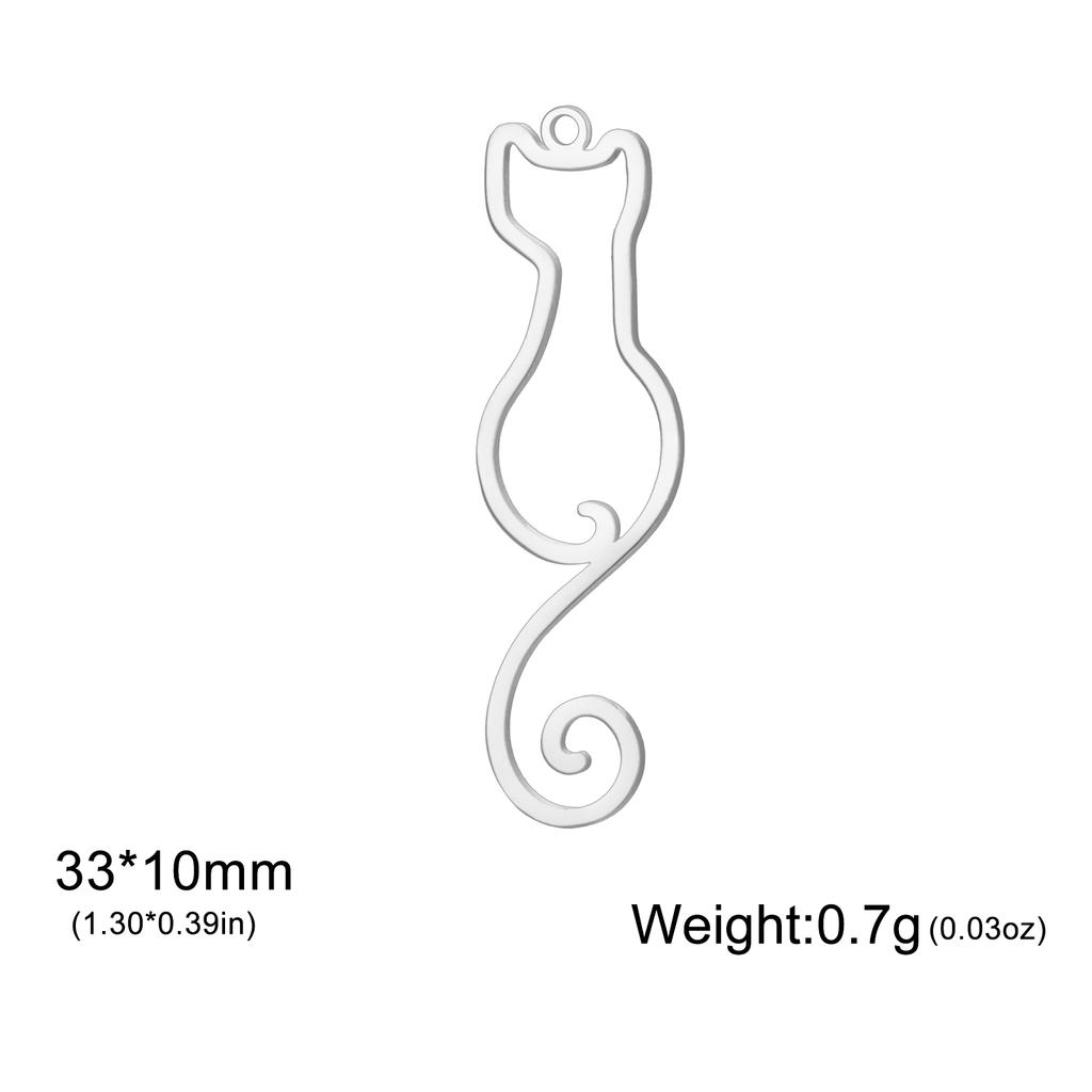 Teamer 3pcs/lot Pet Cat Pendant Gold Color Stainless Steel Kitten Animal Charms for Necklaces Earrings Jewelry Making Wholesale