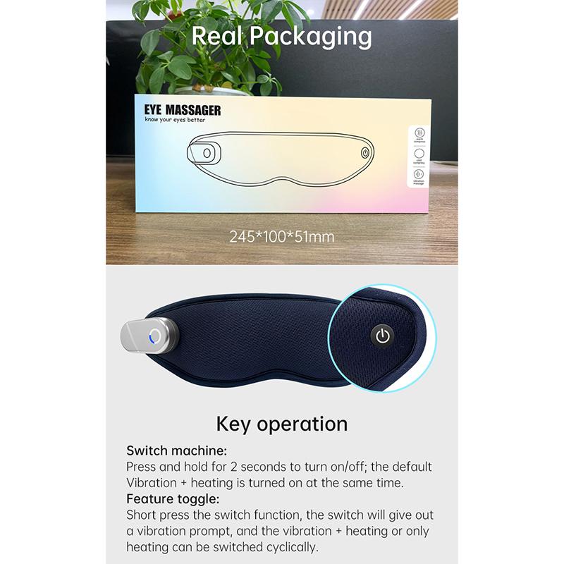 Electric Vibration Eye Massager Heated Eye Mask Wireless Relieve Eye Strain Dark Circles Dry Eye Fatigue Relief Sleeping Mask