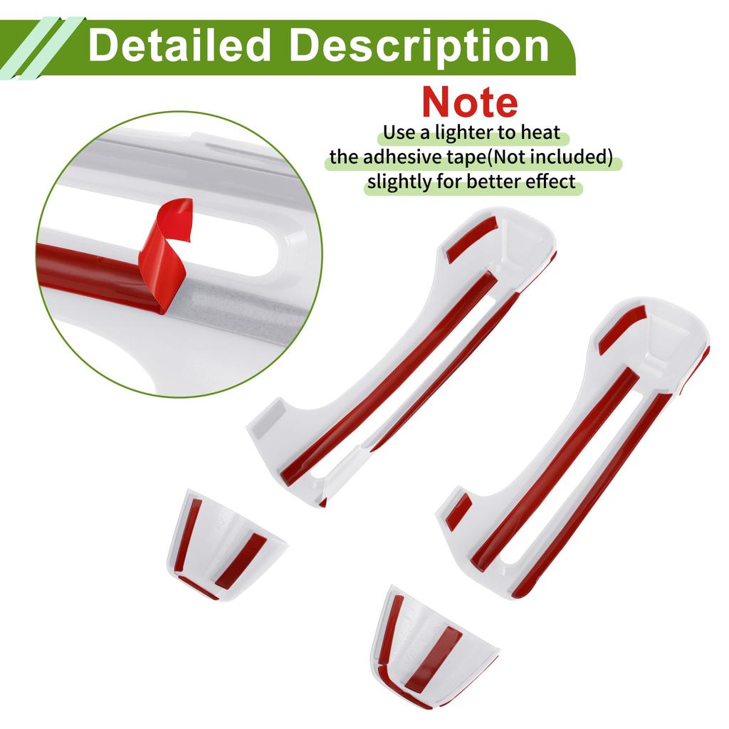 HOPESPANNER White Door Handle and Tailgate Handle Cover Set for Jeep Wrangler JL JLU 2018-2022, Exterior Decorative Trim, ABS Material, 1 Set