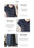 New Summer Ice Silk Maternity Dress with Short Sleeve Polo Collar and Slimming Color Block Stripes