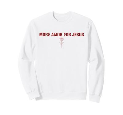 Jesus Love Faith Quote Minimalist Rose Accent Christian Sweatshirt