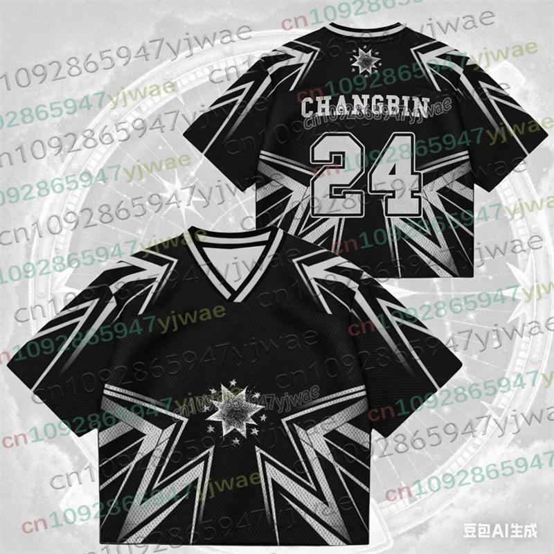 Kpop Stay Karma Album Fans T-Shirt Felix Bangchan Hyunjin Streetwear Casual Sport Oversize Kurzarm Herrenbekleidung T-Shirt