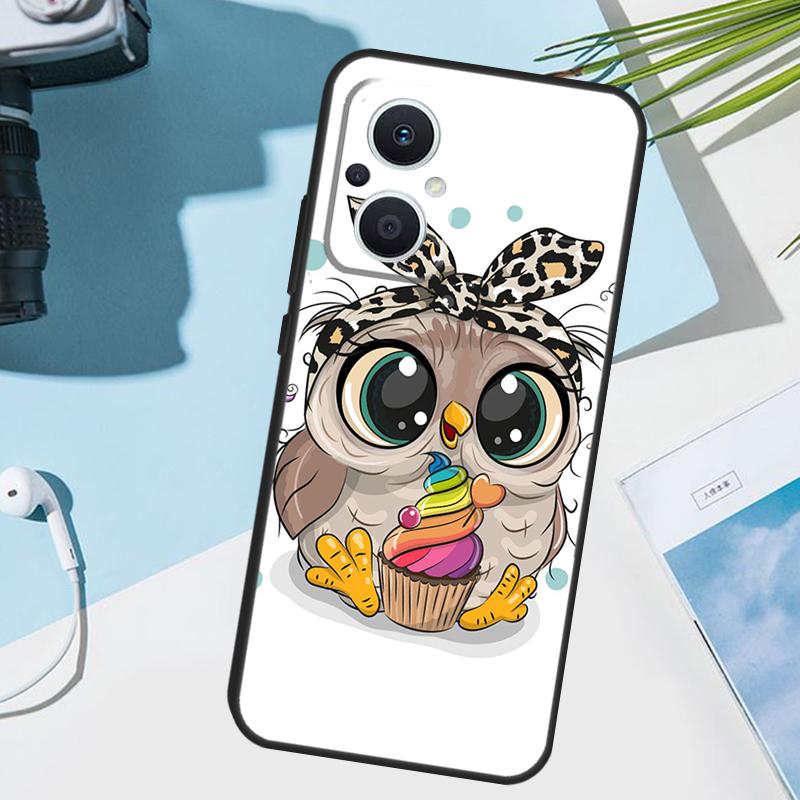 Cute Cartoon Owl Cover For OPPO Reno 14F 13F 12F 11F 8T 7 8 Lite 10 11 12 13 14 OPPO Find X9 X8 X5 X6 Pro Case