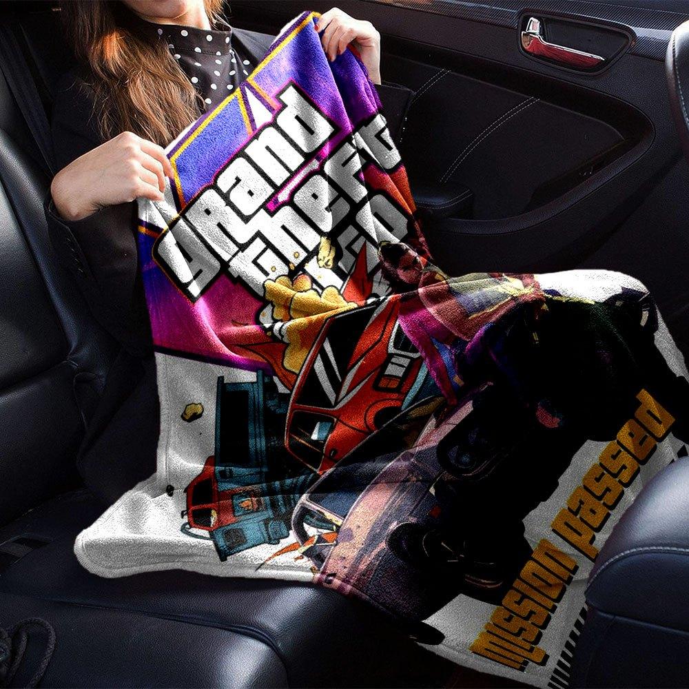 1 Adet Grand Theft Auto Yumuşak Flanel Battaniye Tasarımcı Baskılı Her Mevsim İçin Rahat Bir Battaniye, Kanepe, Yatak, Ofis İçin Mükemmel