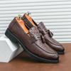 Classic Brand Elegant Brown Men's Leather Casual Shoes Crocodile Pattern High-quality Business Formal Shoes Versatile Loafers