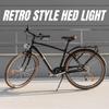 PLEAVIT LED Bicycle Retro Front Black Bullet-Shaped Light, 7-Light Headlight, Light, Battery-Operated,