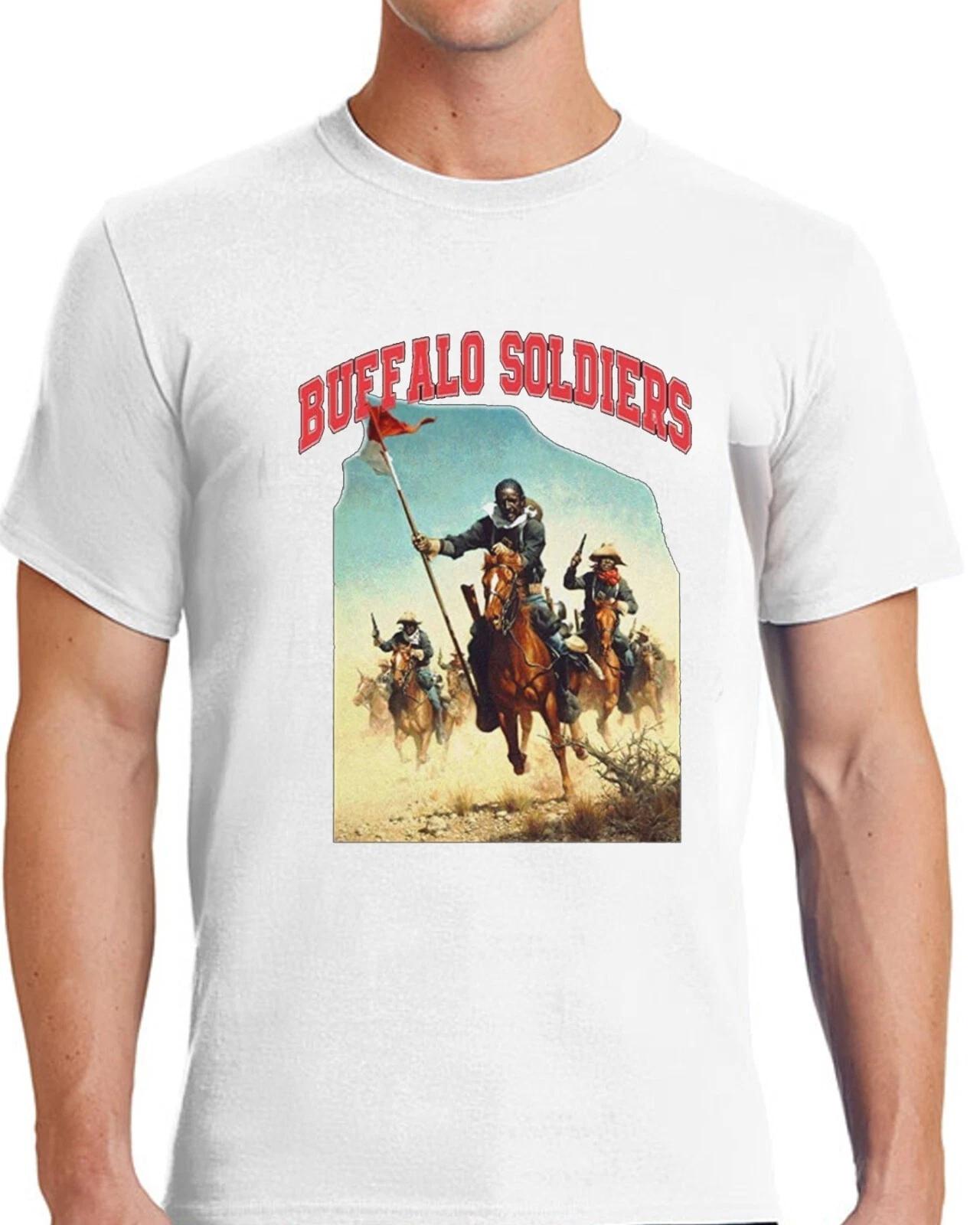 Buffalo Soldiers 9th 10th Cav T-Shirt for Men Apparel Short Sleeve Clothing OOAK L