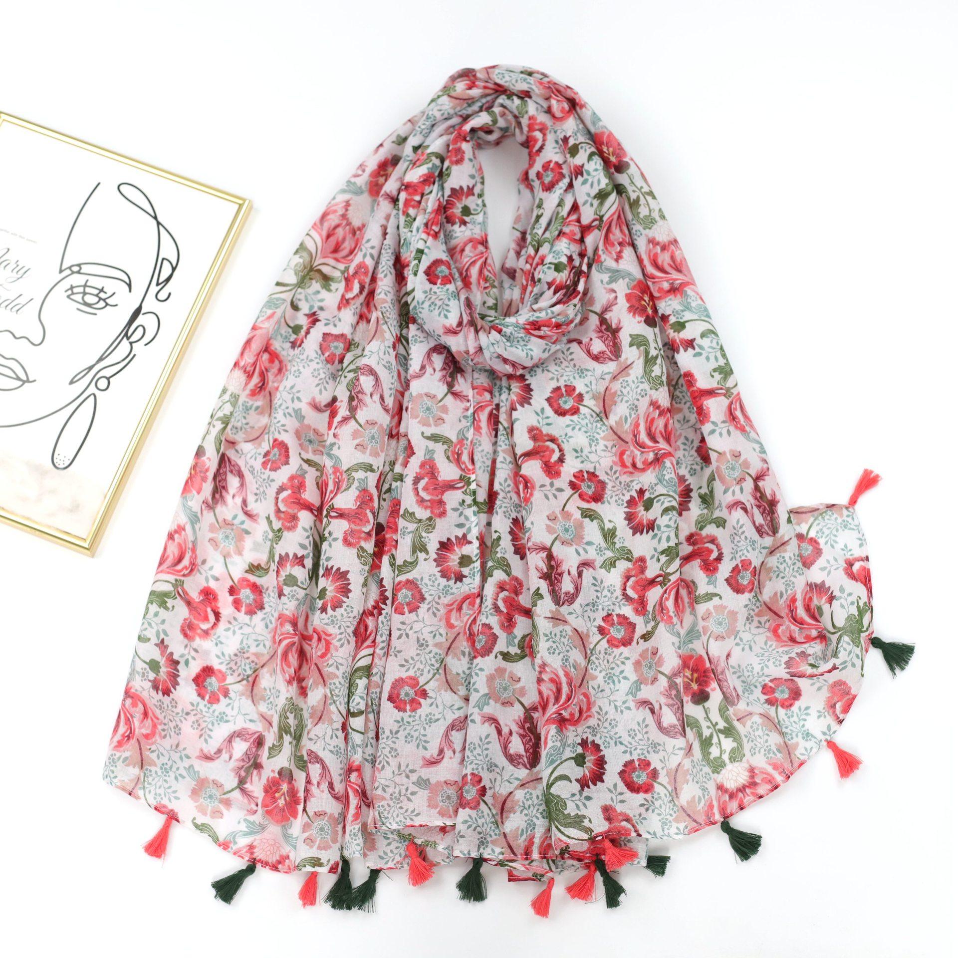 Leopard Bawal Cotton Voile Premium Printed Scarf Cotton and Lnen Arab Hijab Scarf Veils 90*180cm