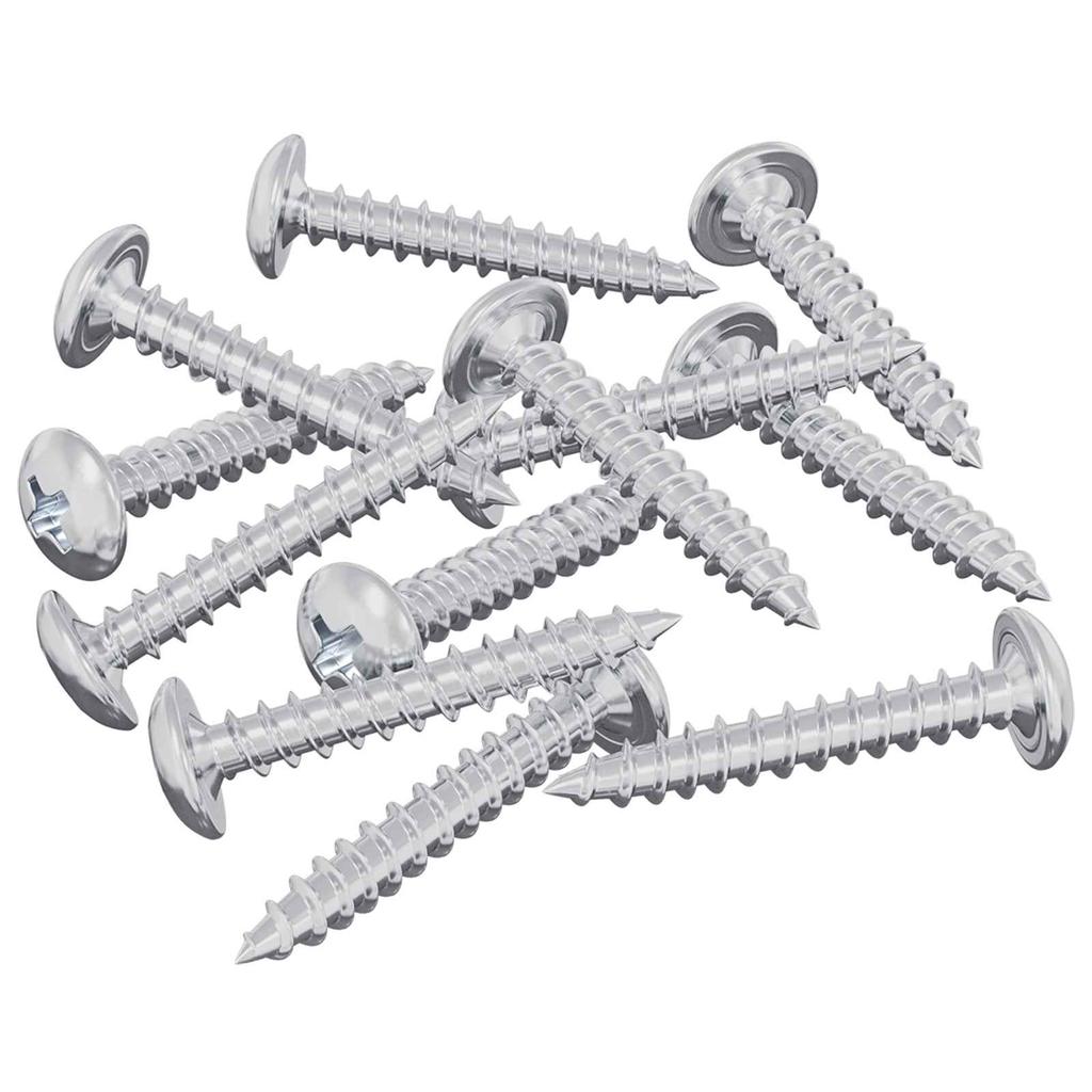 Wood Screws 12 pcs Silver M4 x 25 mm Steel