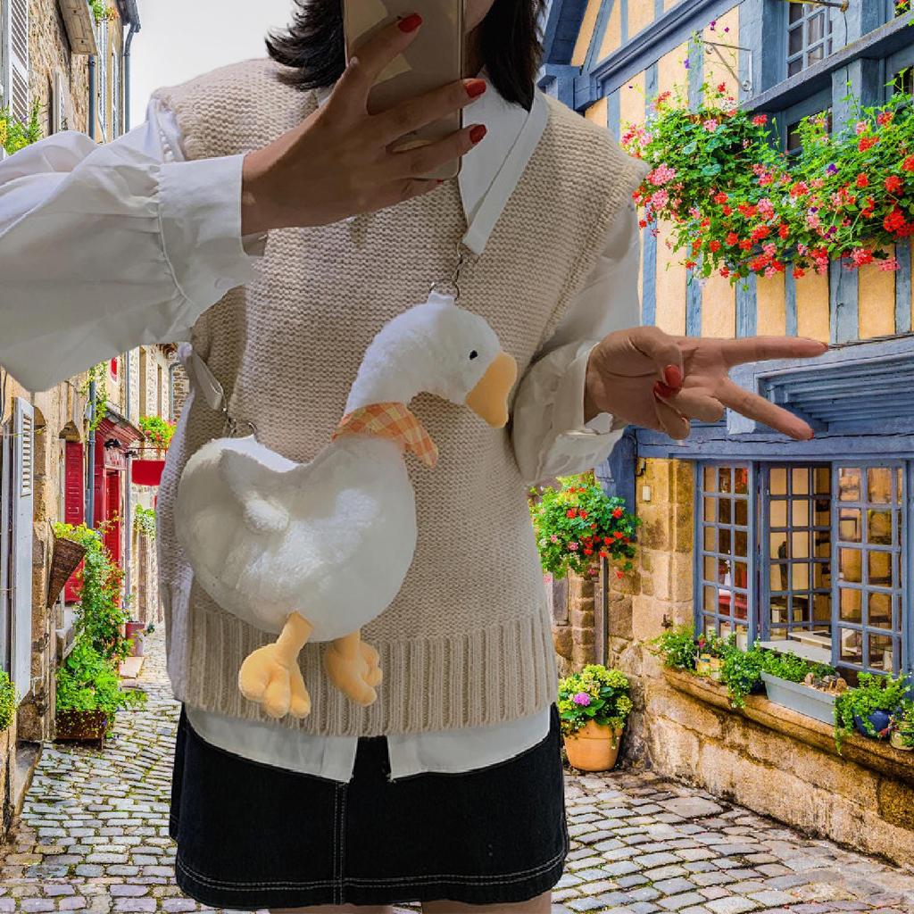 Cute Purse Goose Shoulder Bag for Travel Keys Phone Earphones