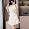 Summer Style Petite Women's French Luxury Two-Piece Set: Stylish Top and Skirt