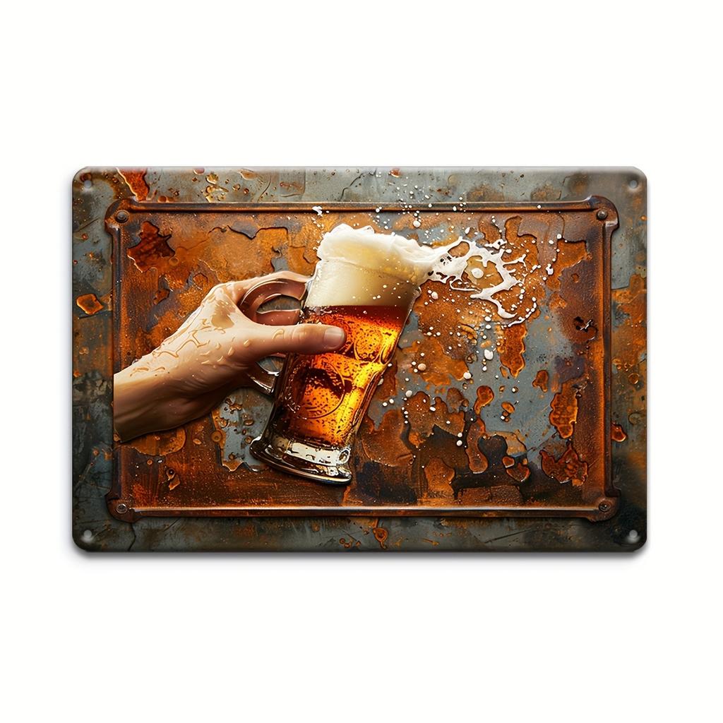 2D Metal Tin Sign Vintage BBQ ZONE Beer Posters Plaque Decorative Plates for Garage Club Man Cave Bar Home Cafe Wall Decor