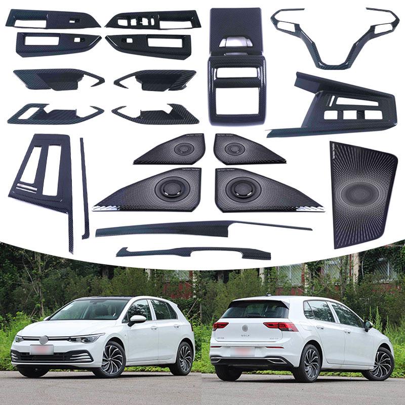 Glass Switch Interior Door Bowl & Steering Wheel Cover for 2019-2022 Volkswagen Golf 8