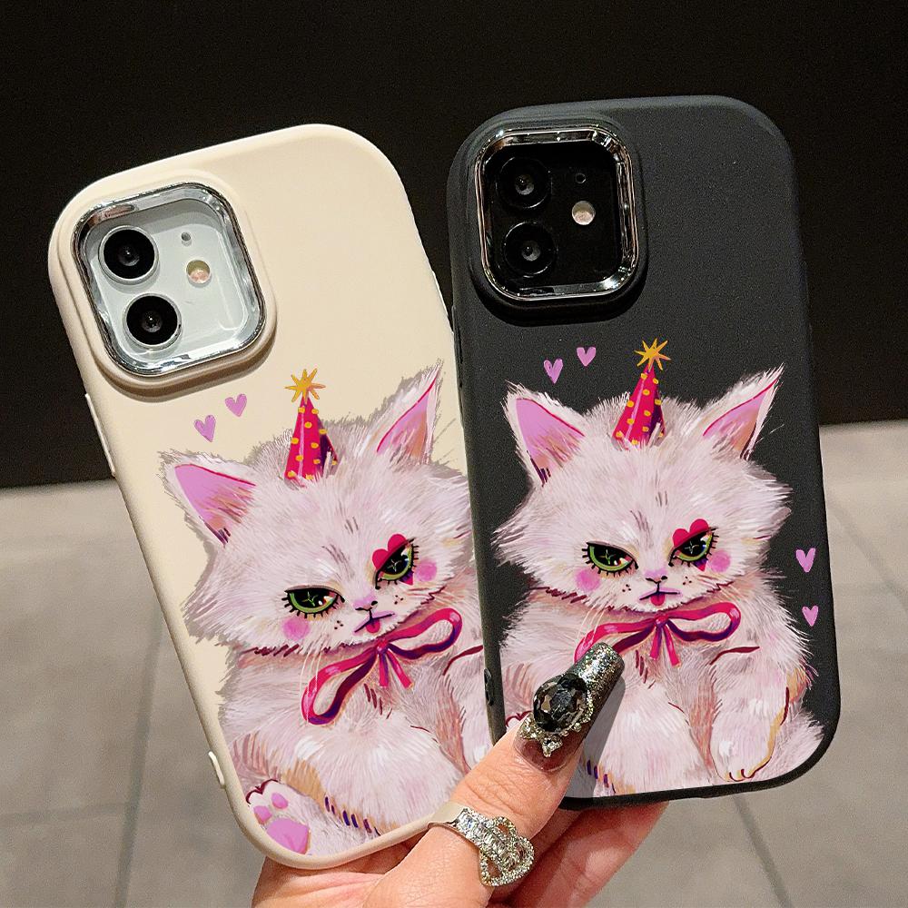 Jednobarevný stříbrný okraj čočky měkký tekutý silikon nárazuvzdorný obal na telefon pro iPhone Samsung Huawei Honor Xiaomi Redmi OPPO Realme Vivo Infinix Tecno