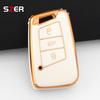 Tpu Car Key Case Cover Bag Shell For Vw Volkseagen Passat B8 Magotan For Skoda Superb A7 Kodiaq Seat Fob Keychain Accessories