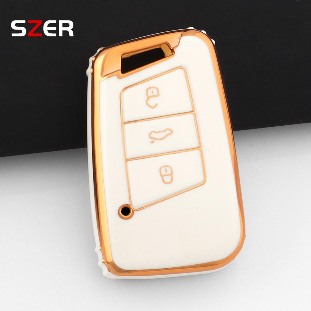 Tpu Car Key Case Cover Bag Shell For Vw Volkseagen Passat B8 Magotan For Skoda Superb A7 Kodiaq Seat Fob Keychain Accessories