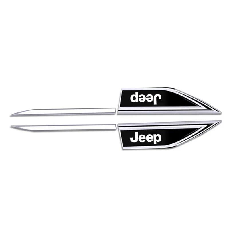 2Pcs Metal Car Fender Logo Sticker Decal for Jeep Renegade Wrangler JK Grand Cherokee Compass Patriot Car Exterior Accessories
