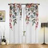 Christmas Ball Poinsettia Print Curtains for Bedroom Living Room Drapes Kitchen Study Room Window Curtain Home Decoration