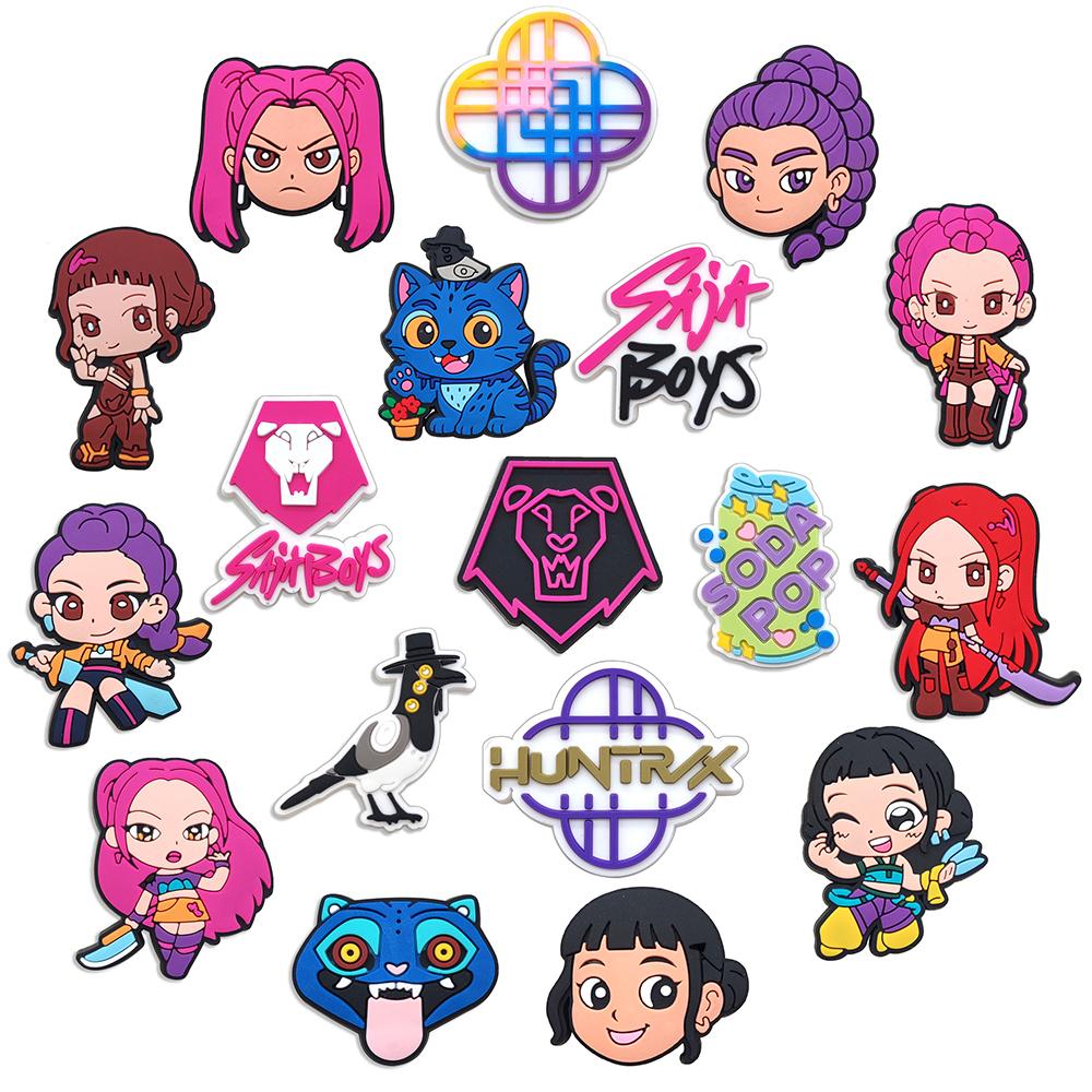 18-100 ks KPop Demon Hunters Přívěsky na boty pro dřeváky Duch Dekorace bot Prvotřídní kvalita Populární doplňky k botám Skvělý dárek