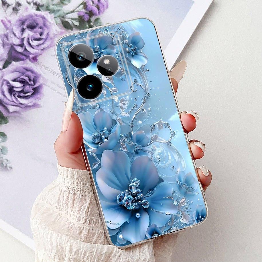 For Realme GT7 2025 Case RMX6688 Cover New Fashion Flower Marble Soft Silicone Phone Cases For Realme GT 7 Pro 7T Realme7 Fundas