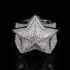 Hip-Hop Trend Light Luxury Ring Personality Domineering Titanium Steel Diamond-Encrusted Five-Pointed Star Ring Women