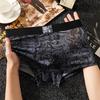Men's Summer Light Light Luxury Trend Printed Dark Grain Ice Silk Breathable Comfortable Flat Angle Briefs