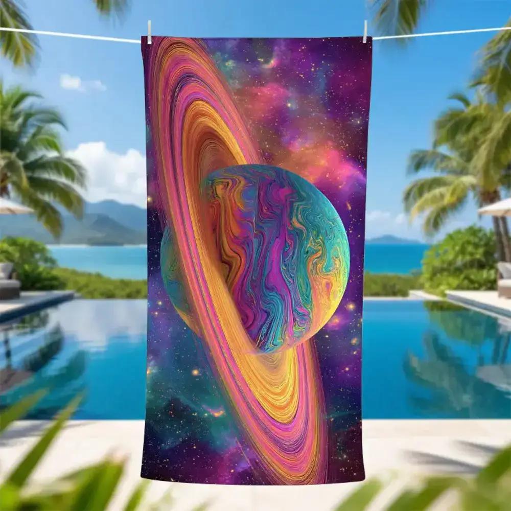 Ein thematisches Strandtuch mit dem Konzept der Antimaterie, entworfen für ein Fantasy-Festival. Absorbierend, Hochdimensionaler Raum